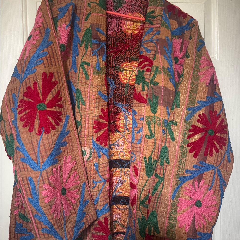 Colorful Floral Embroidered Jacket